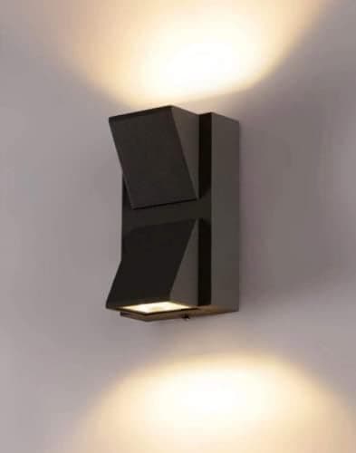 BRIGHT PICK 10W Up Down Outdoor LED Wall Light - Aluminum Black, Warm White 3000K - Waterproof IP65