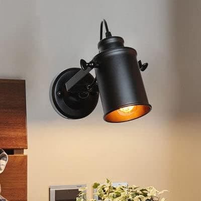 Industrial Vintage Black Adjustable Flashlight Lamp - No Bulb