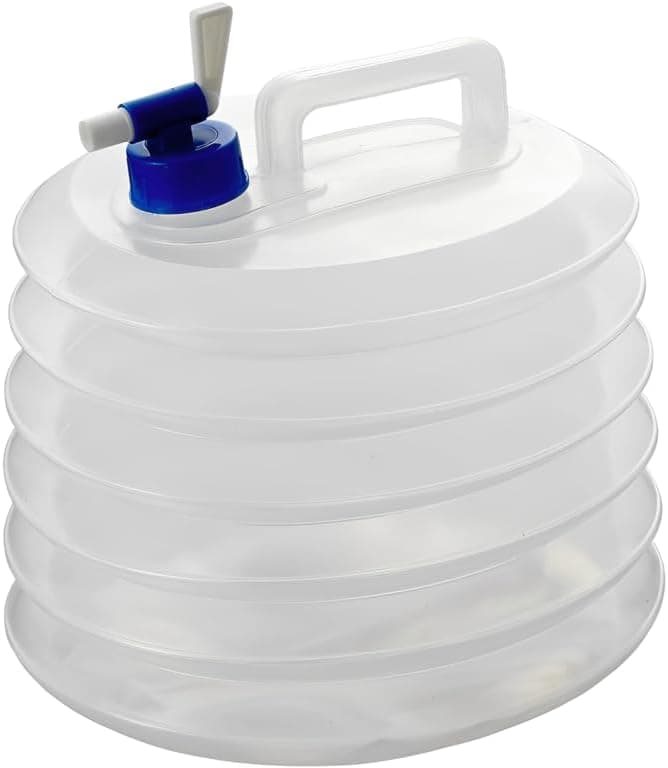White Collapsible Jerry Can – 3L Portable Water Storage Container Space-Saving Foldable Design Leak-Proof Seal Ideal for Camping Road Trips and Emergency Preparedness