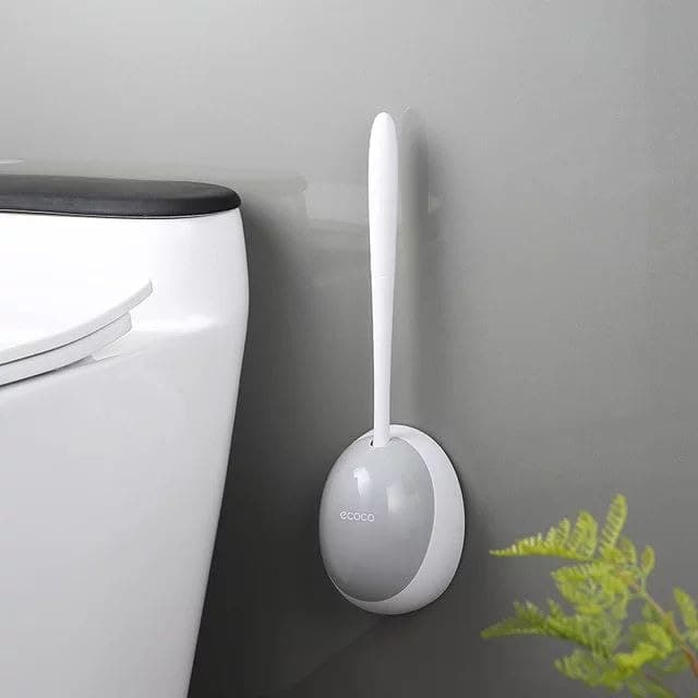 Silicone Bristle Bathroom Cleaning Brush with Wall Mounted Holder