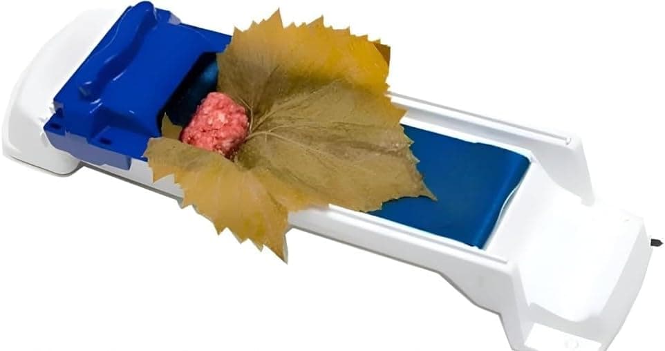 Cabbage Roll Tool for Quickly Wrapping Grape Leaves Cabbage Dolma and Stuffed Fillings Manual Rolling Machine - High-Quality Durable Design for Home and Restaurant Use – White and Blue