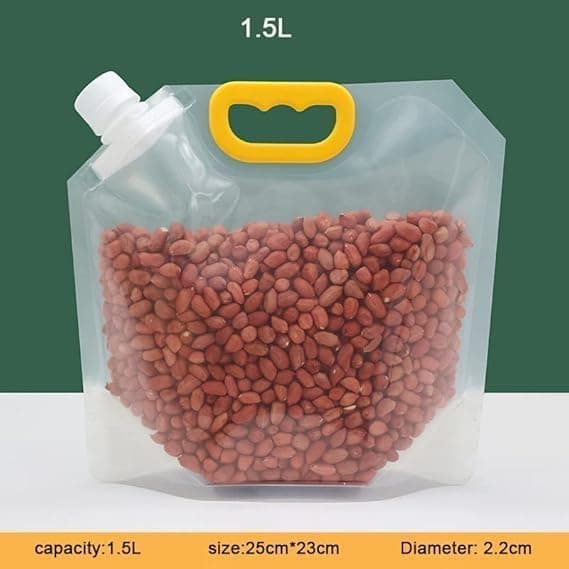 Airtight Moisture Proof Grain Storage Bag - Resealable, Transparent, Odor-Proof - 500ml