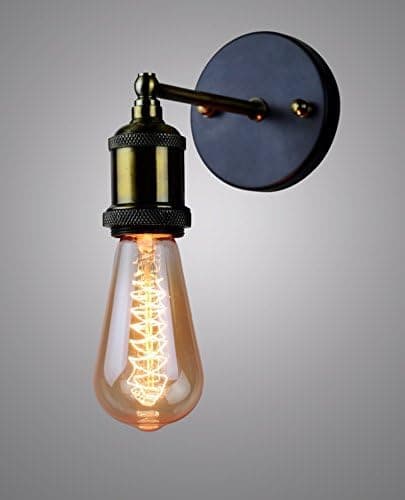Glitz Antique Vintage Industrial Black Wall Lamp - E27 Holder