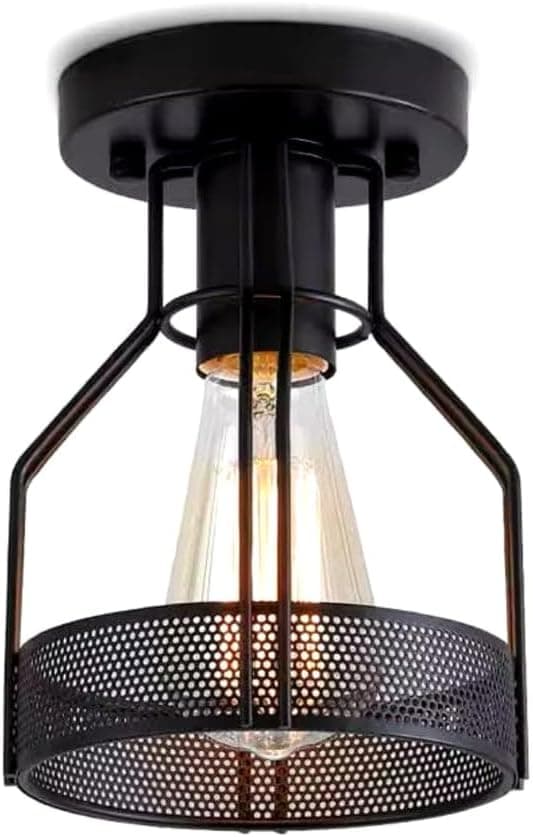 Generic Industrial Black Grid Ceiling Light Fixture - Modern Design