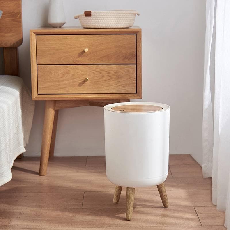 BASKET ZABBALH WITH WOOD LEGS AND TOUCH COVER FUNCTIONAL AND STYLISH FOR EVERY CORNER IN YOUR HOME