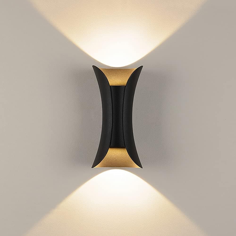 10W LED Wall Lamp Outdoor Indoor Wall Spotlights Modern Outdoor Light Aluminum Wall Lamp IP65 Up-Down Spotlight Warm White Light Outdoor Wall Lamp Black Living Room Bedroom Staircase