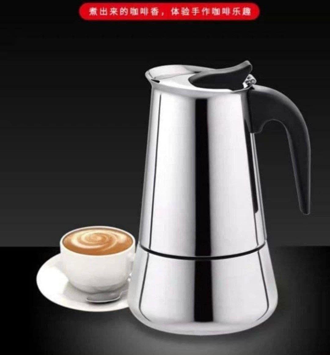 Stainless Steel Italian Espresso & Mocha Coffee Bowl (6 Cups, 300ml) - Thermal, Silver