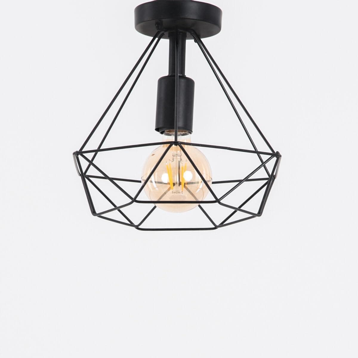 Generic Black Steel Wall Sconce with 1 Bulb - Mounting Hardware Included
