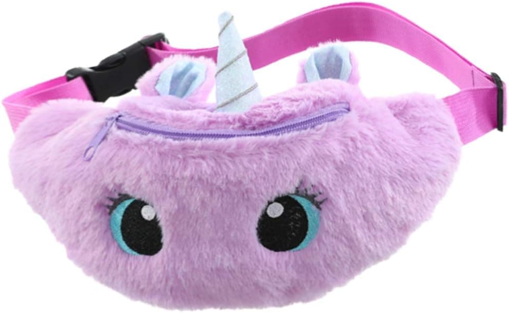 FORLADY Unicorn Plush Waist Bag for Girls - Purple Fanny Pack