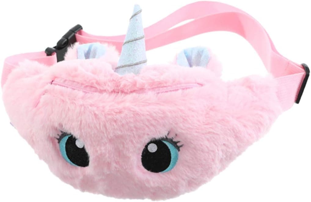 FORLADY Unicorn Plush Waist Bag | Girls Fanny Pack with Big Eyes | Pink Chest Bag