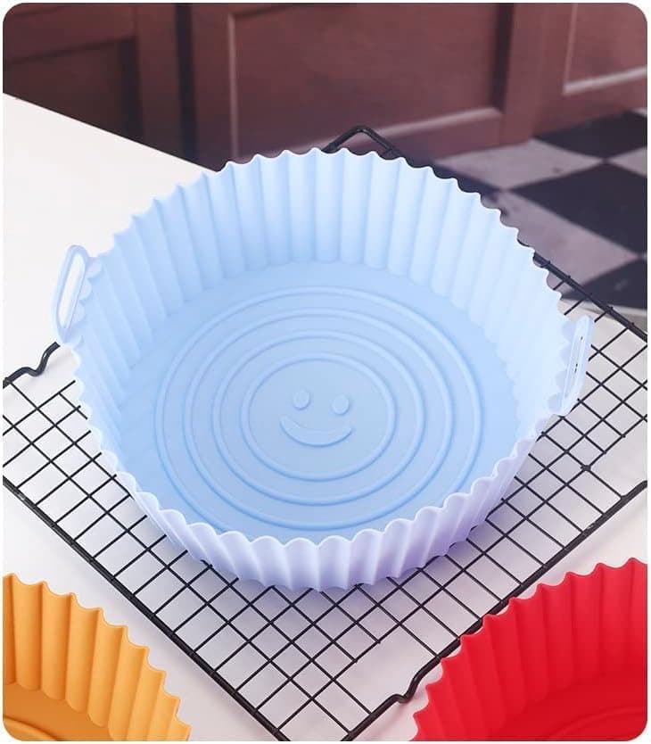Reusable Silicone Air Fryer Liner, 7.5 Inch Round Pot - Heat Resistant