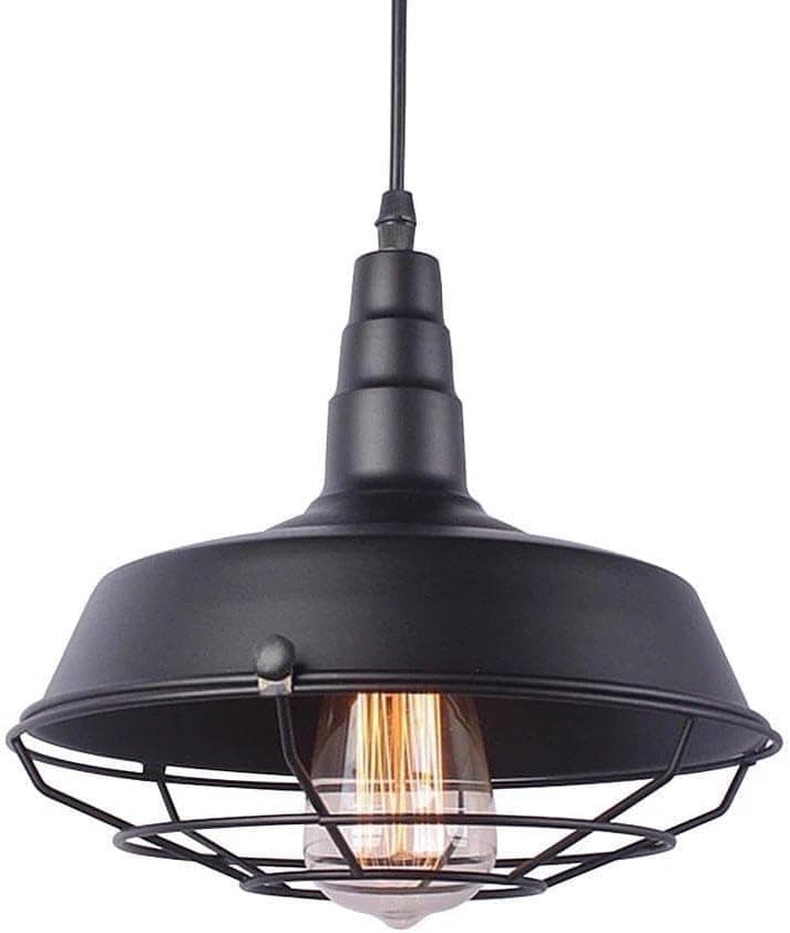 Mushkah Lighting Industrial Hanging Lamp with Metal Shade with Grille