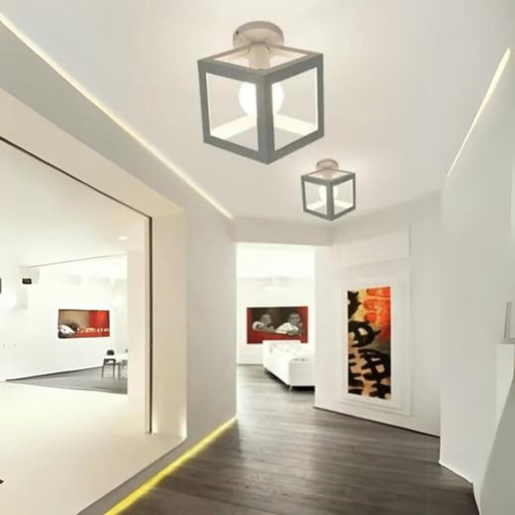 Mishkah Lighting Aura White Glass Semi Flush Mount Ceiling Light