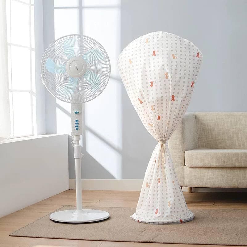 Generic Floor Standing Fan Dust Cover - White Oxford Fabric - Waterproof - 140x60cm