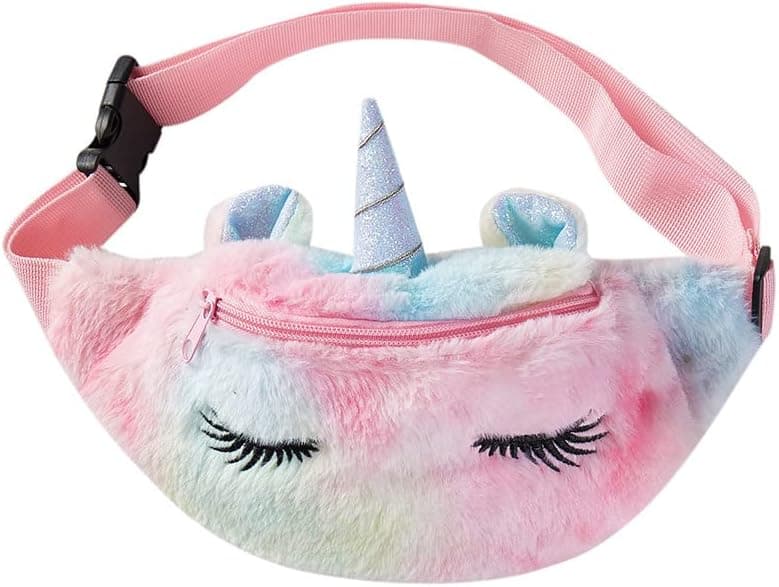 YBHOMINE Plush Pink Fanny Pack - Cute Crossbody Belt Bag for Travel & Shopping