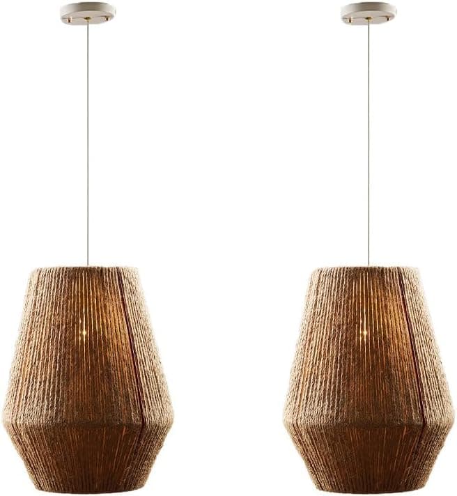 Modern Red Pendant Lights Set | Elegant Beige Finish