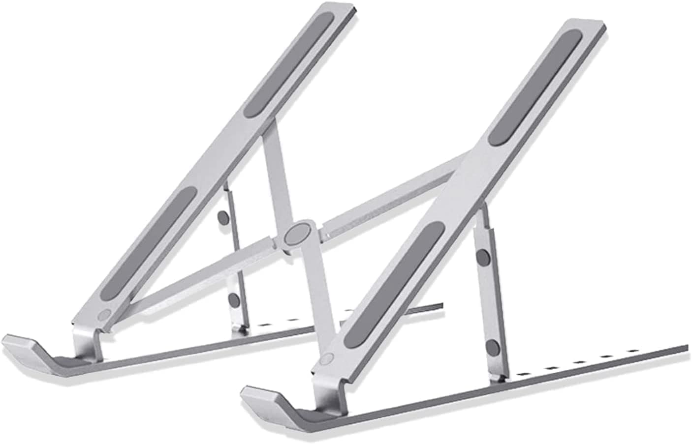 Aluminum Desktop Laptop Holder Comfortable Anti-Slip Adjustable 7 Angle Laptop Stand, Fits 9-15.6 Inch, Silver