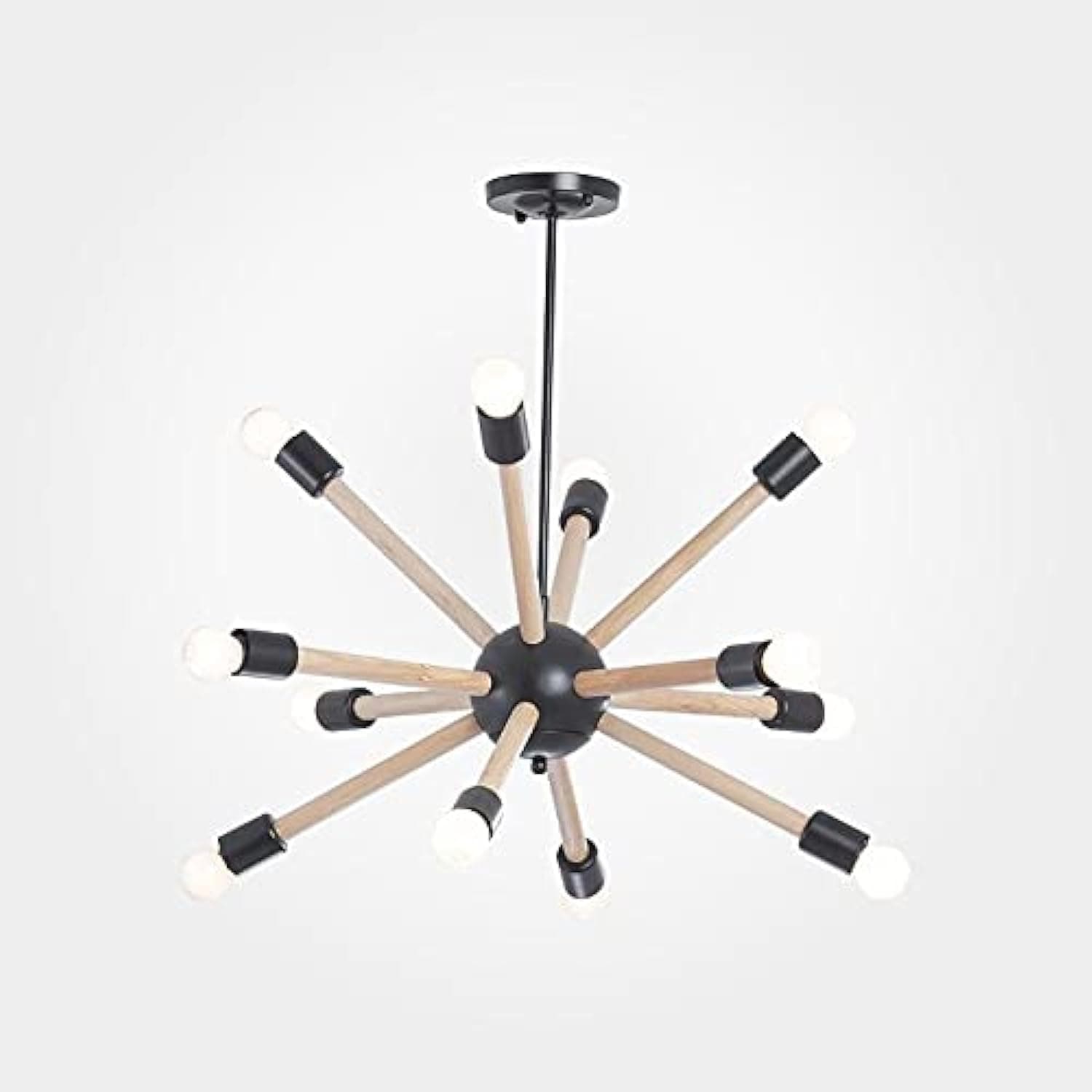 Modern Black Sun Lamp Pendant Light Fixture - Energy Efficient, Semi Flush Mount