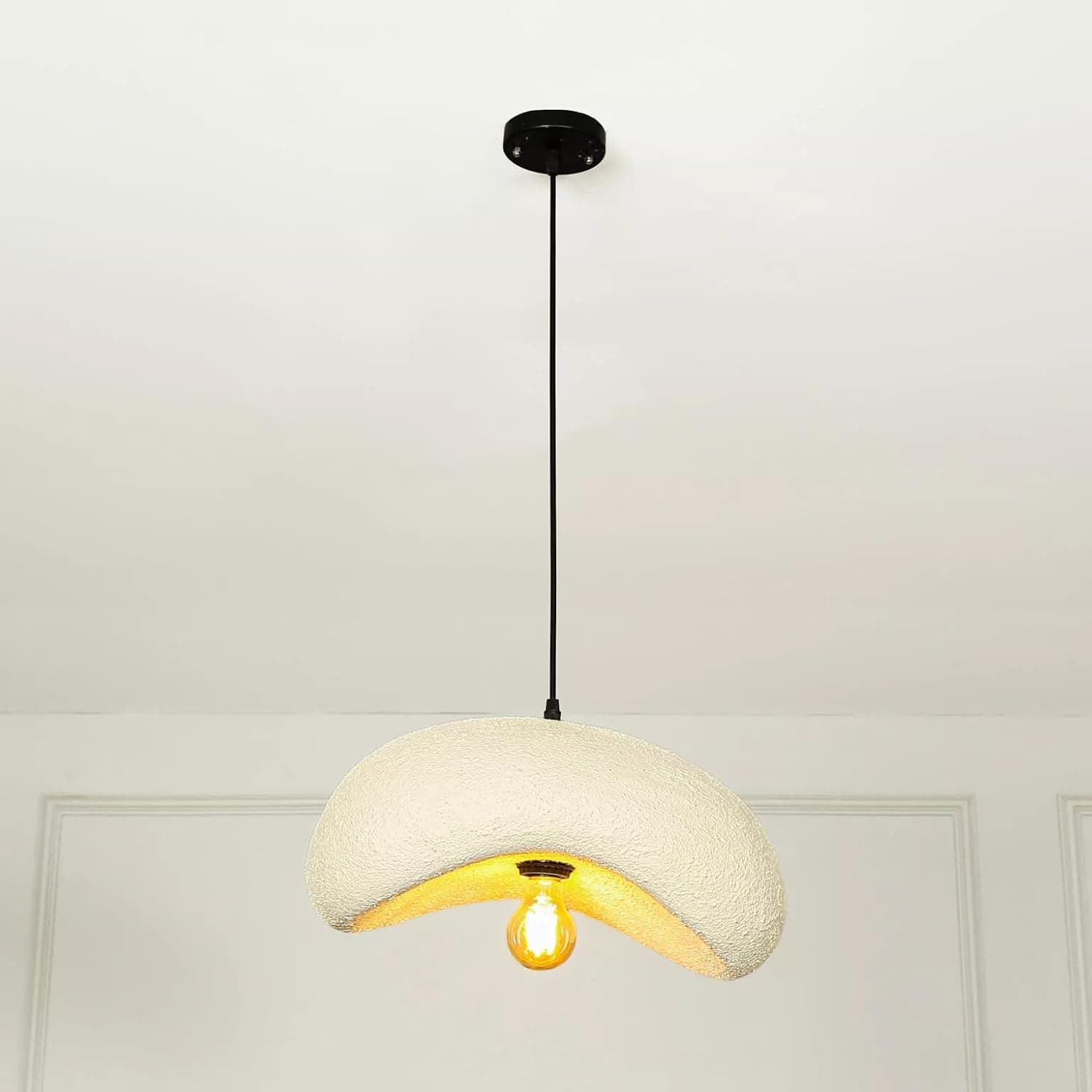 Modern Fiberglass Pendant Light 40cm - Warm Lighting - Mishkah Lighting