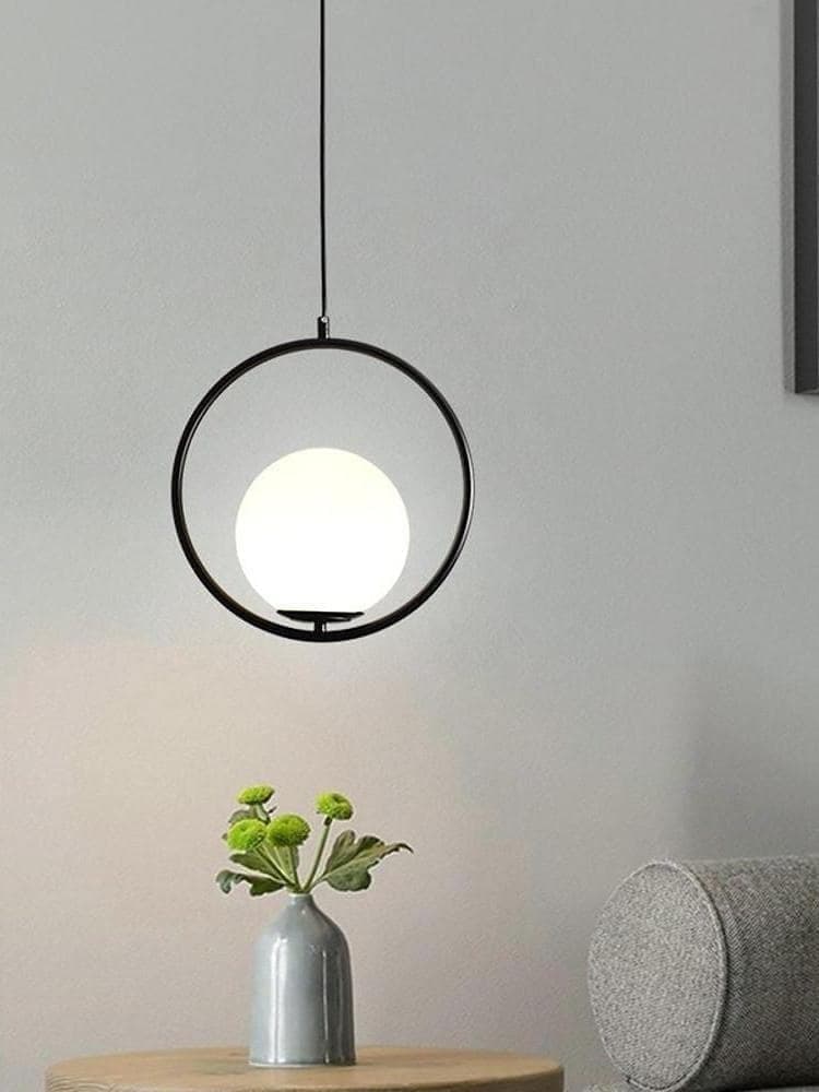Generic Black Plastic Ring Globe Ceiling Hanging Chandelier (Mishkah Lighting)