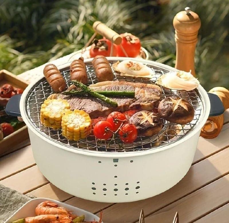 Generic Stainless Steel Charcoal Grill with Infrared Burner - 4kg, Spatula Included