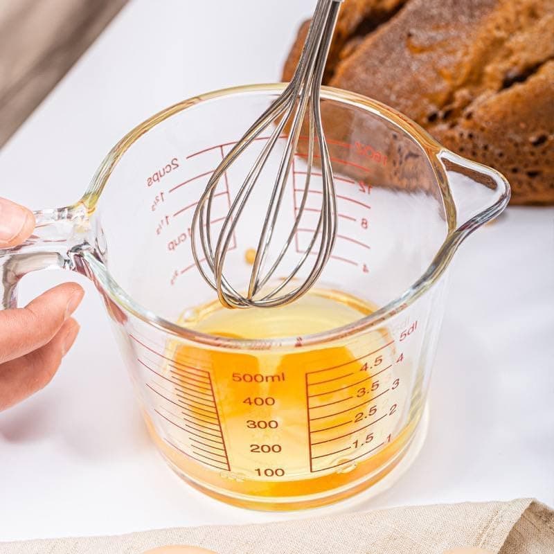 Glass Measuring Cup with Scale - 500ml High Temperature Resistant Glass Cup