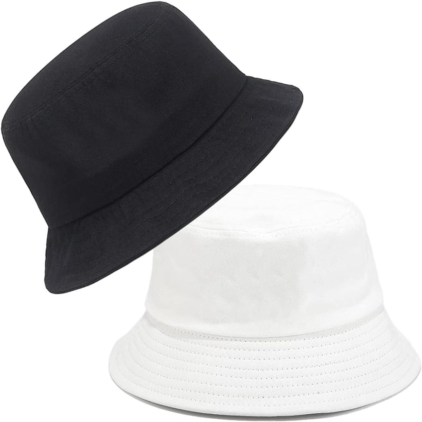cotton Reversible hat, 2 pieces, 56 cm - black white