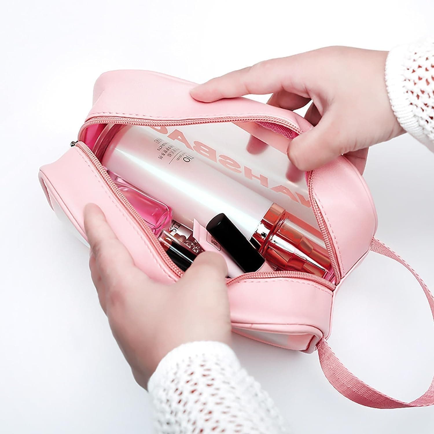 Transparent Cosmetic Storage Organizer Bag for Makeup and Toiletries - Generic Brand