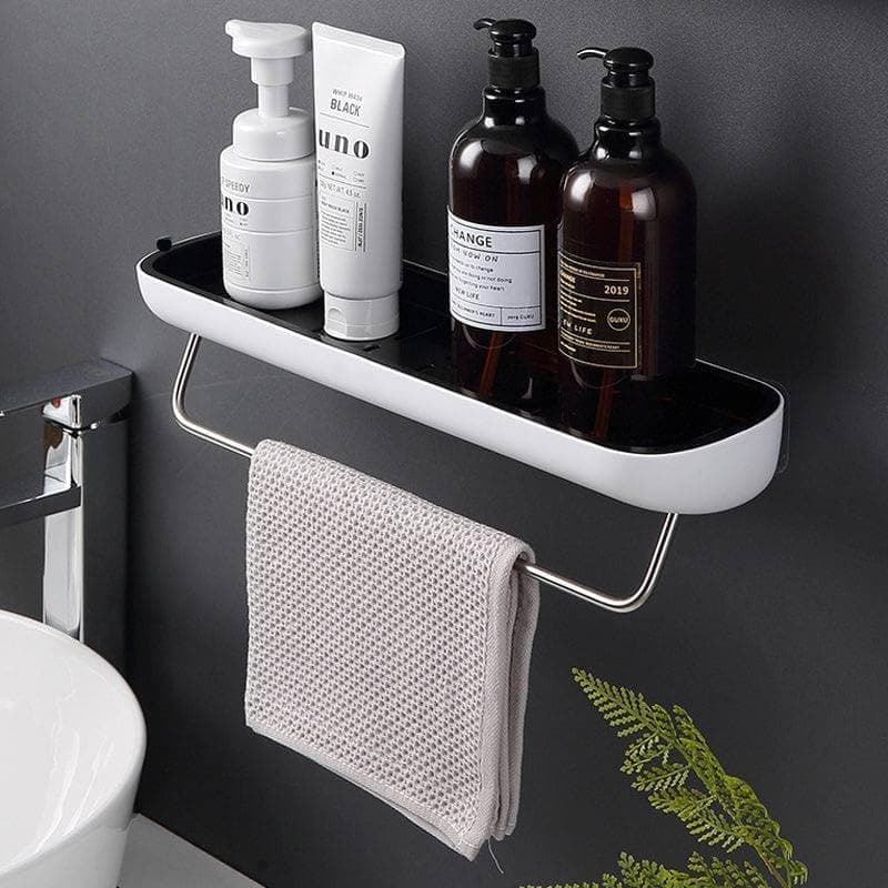 Generic White Metal Kitchen Towel Rack with Extra Storage - Wall-Mounted Shelf - Durable & Versatile Organizer