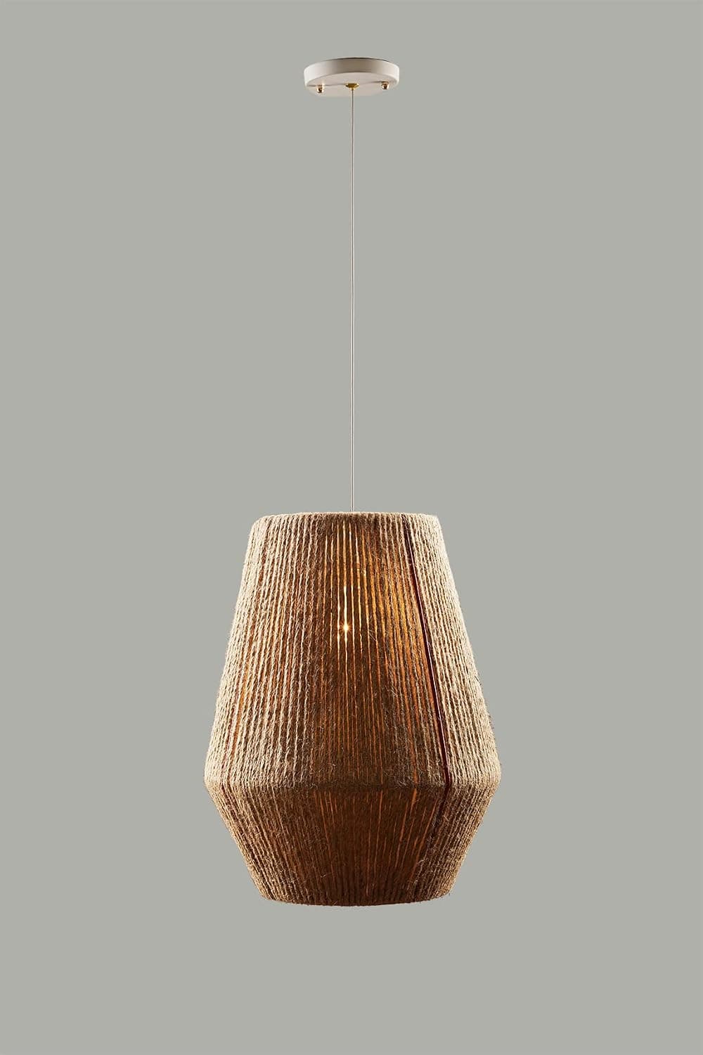 CLUC Red Pendant Light - Beige Fabric Semi Flush Mount