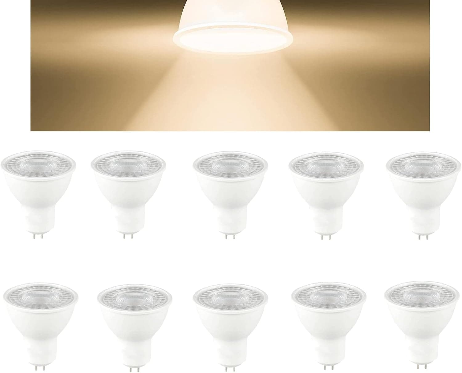 High Efficiency MR16 LED Bulbs - 5W, Warm White, Pack of 10