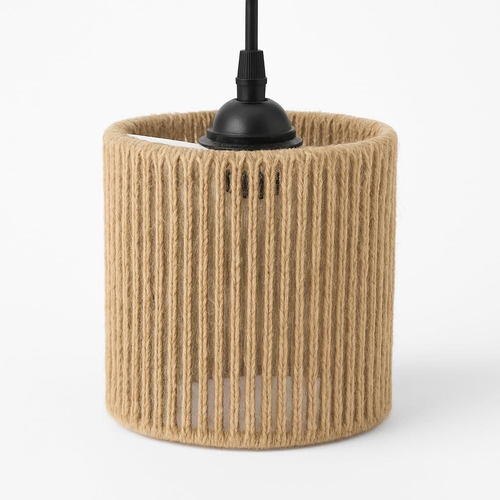 Mushkah Lighting Hanging Rope Lamp - Natural Round__