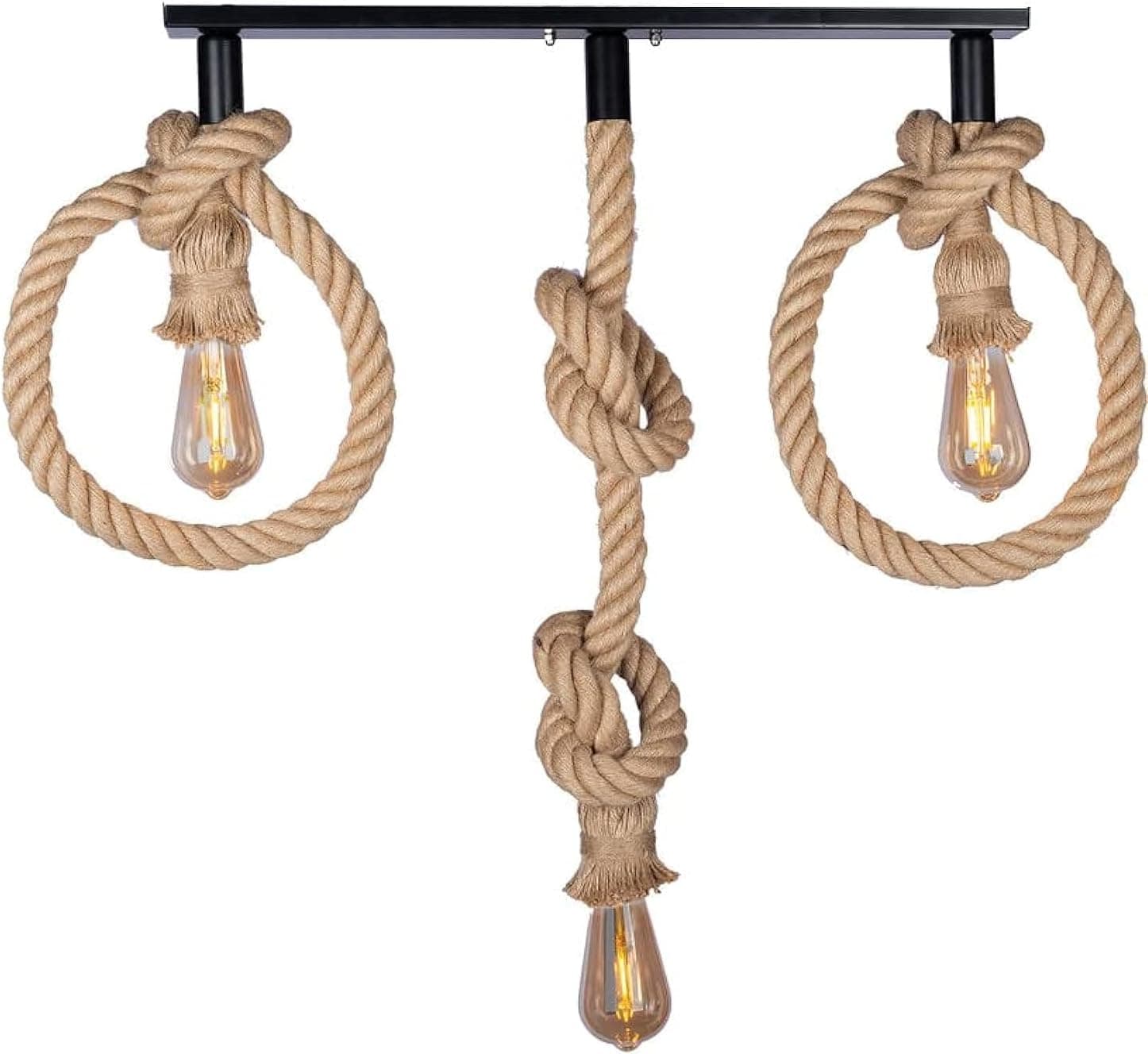 Ceiling lamp 60x50 linen rope RL-CP-003