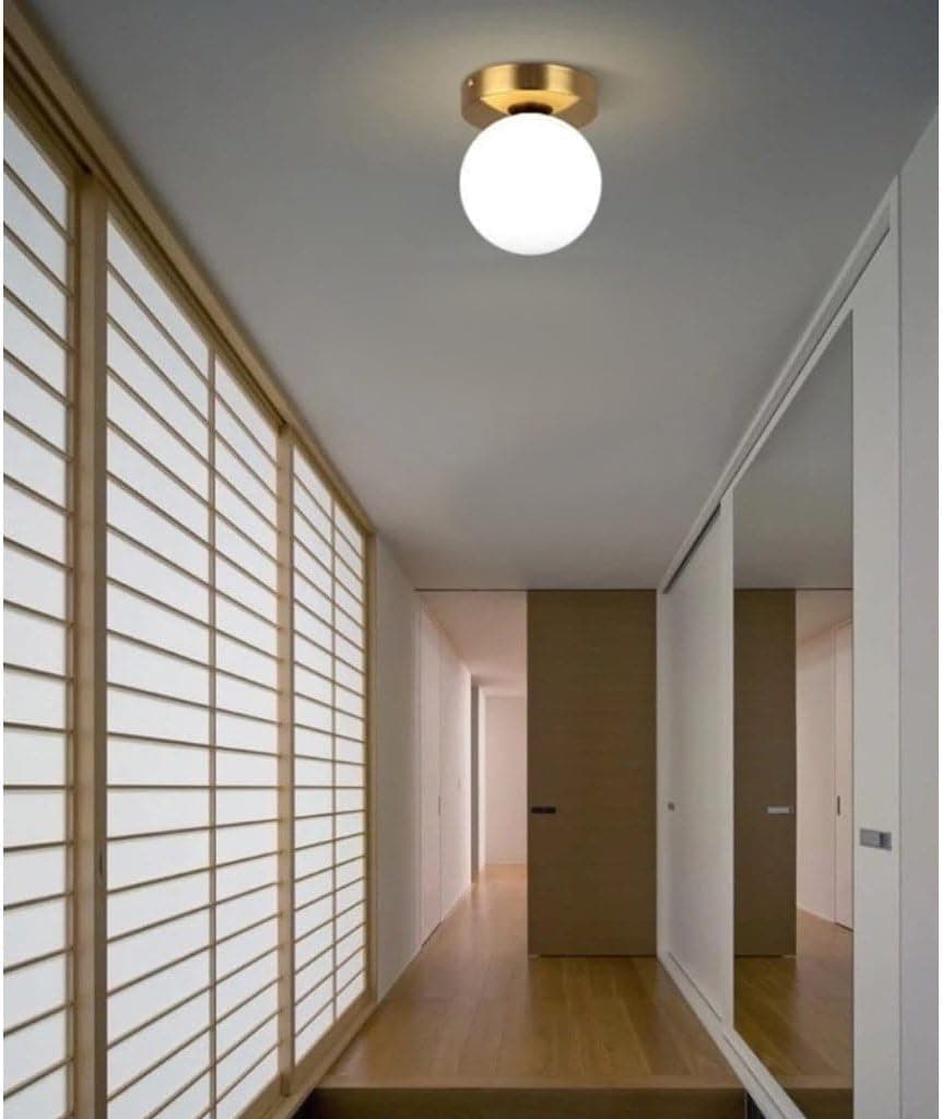 Metal Ceiling Lamp Gold and White - 15 x 15 cm