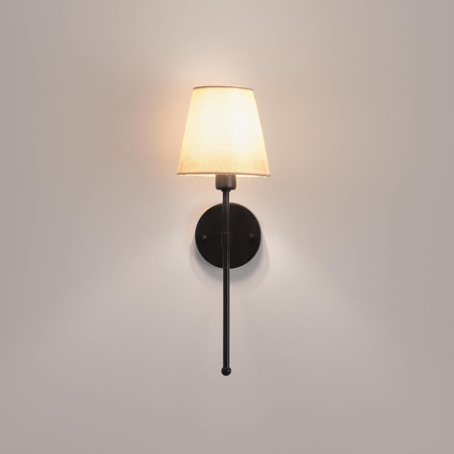 Modern Black and Beige Wall Sconce - Elegant Design for Ambient Lighting
