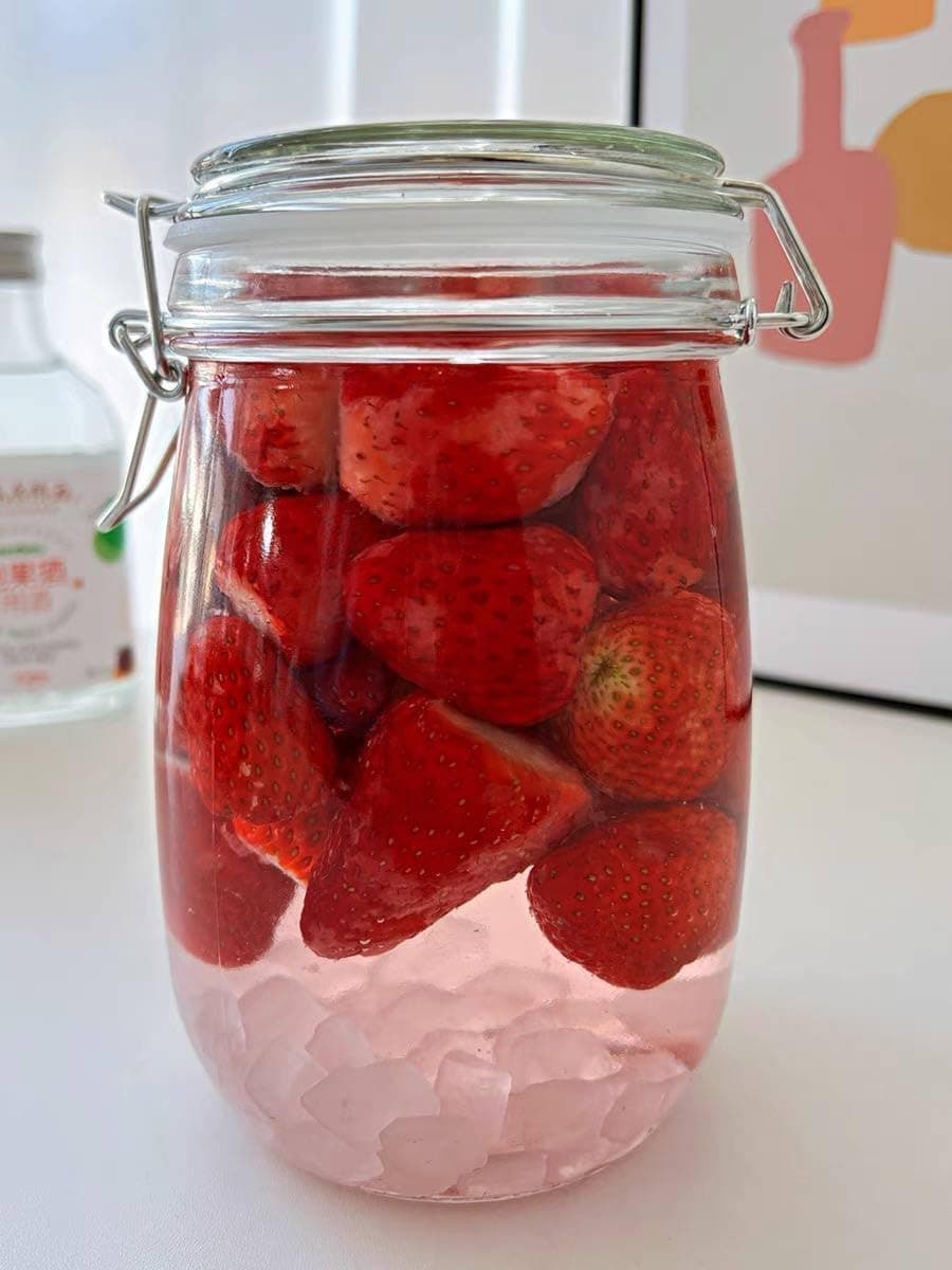 Glass Storage Jar with Stainless Steel Lid - 1.5L Capacity, Vintage Farm Style