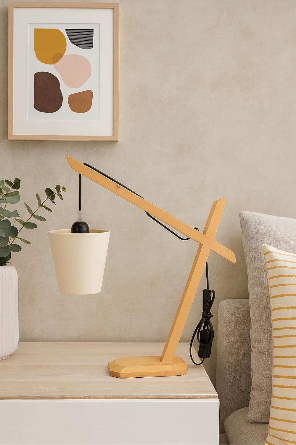 Modern Wood Desk Lampshade__ by Mishkah Lighting