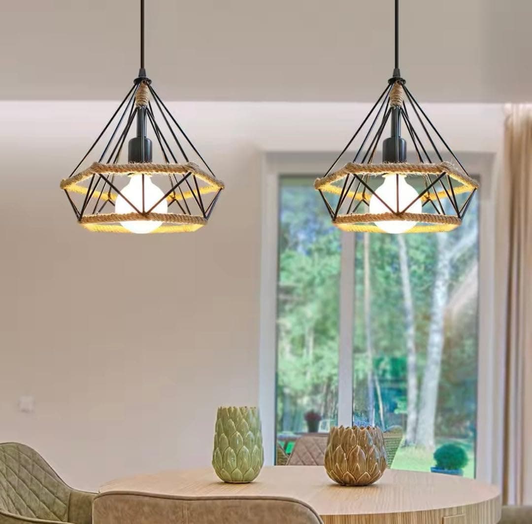 Modern Industrial Geometric Hanging Pendant Light - Single Head, Metal