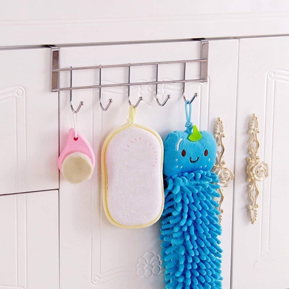Heavy Duty Stainless Steel Over The Door Rack Hooks - Silver, Rust Resistant