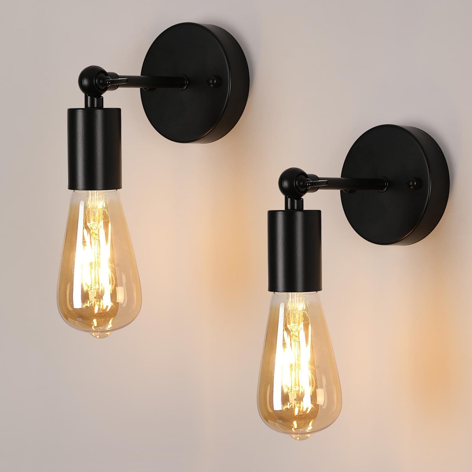 Comely Black Vintage Swivel Wall Light, Set of 2 - Modern Retro Design