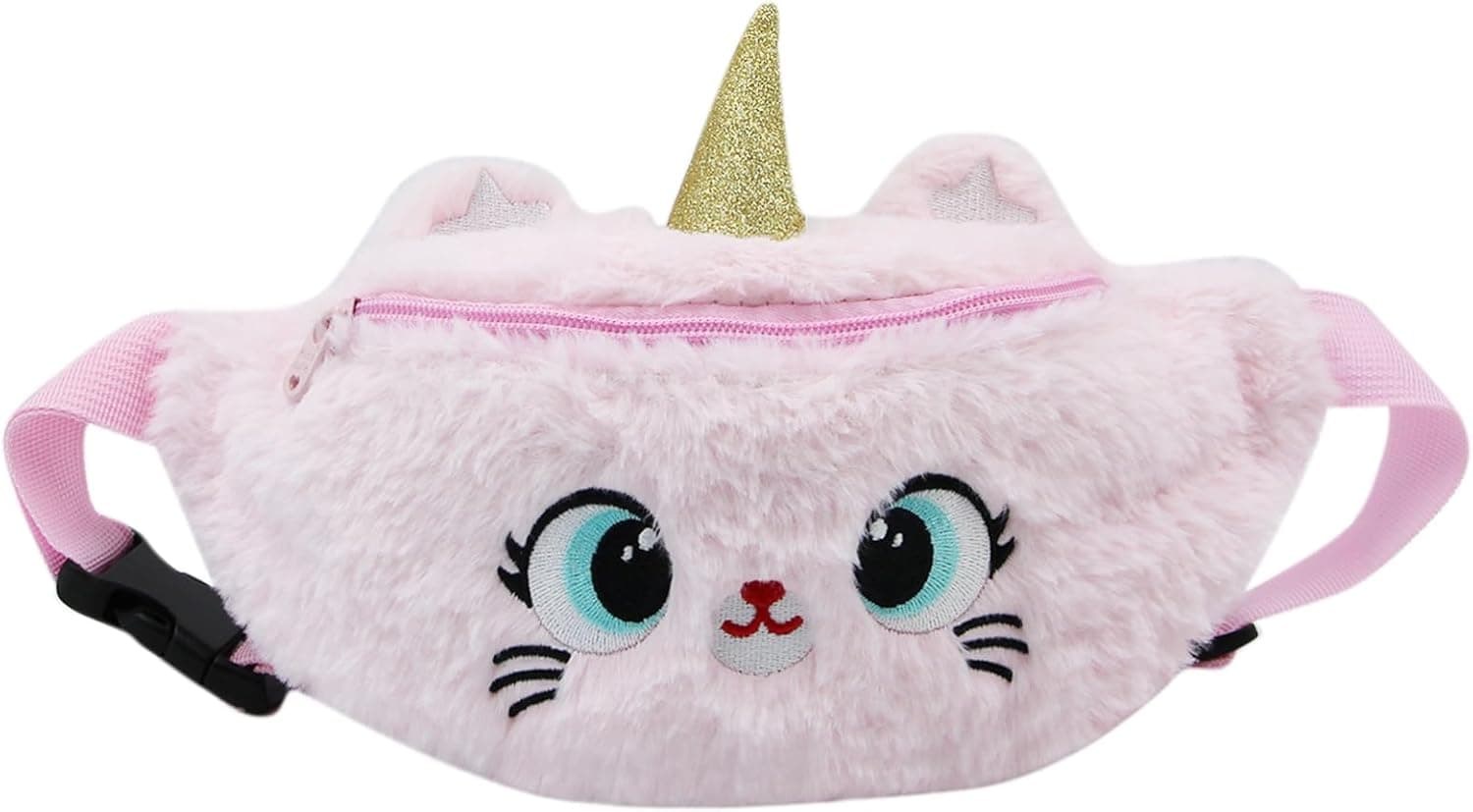 BOLLEY JOSS Kids Panda Waist Pack, Pink Unicorn, Adjustable Belt Bag
