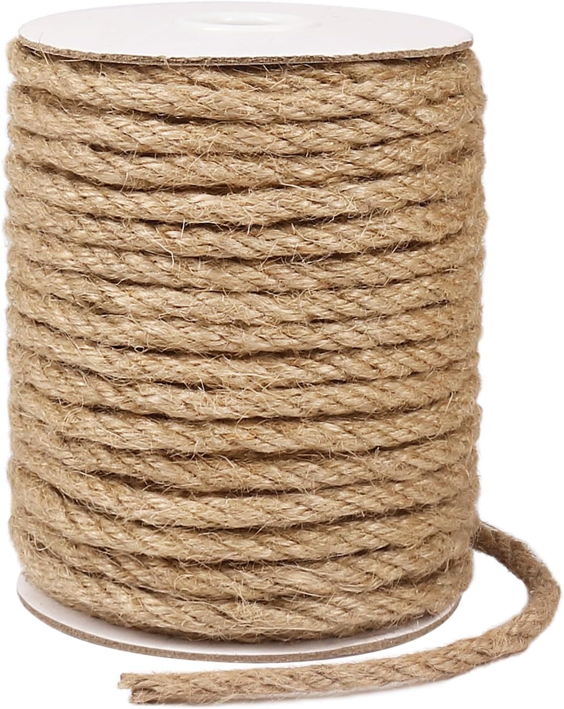 Tenn Well 6mm Thick Jute Rope, 66ft Garden Twine for Gardening & Decorating