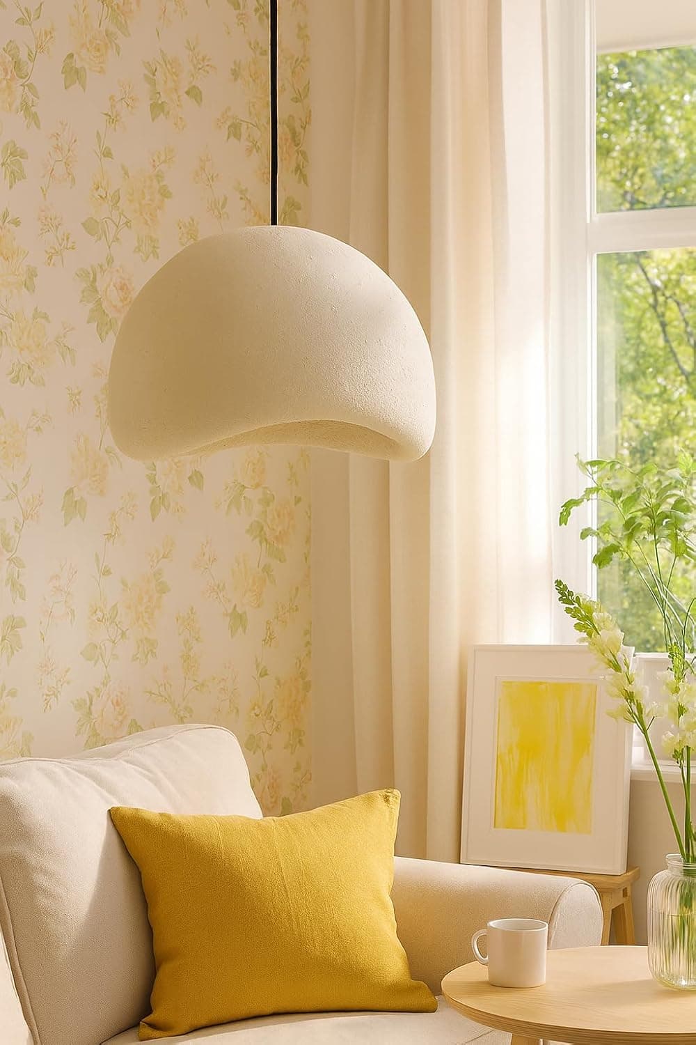 Mushkah Lighting Fiberglass Curved Cap Ceiling Lamp - Modern White__