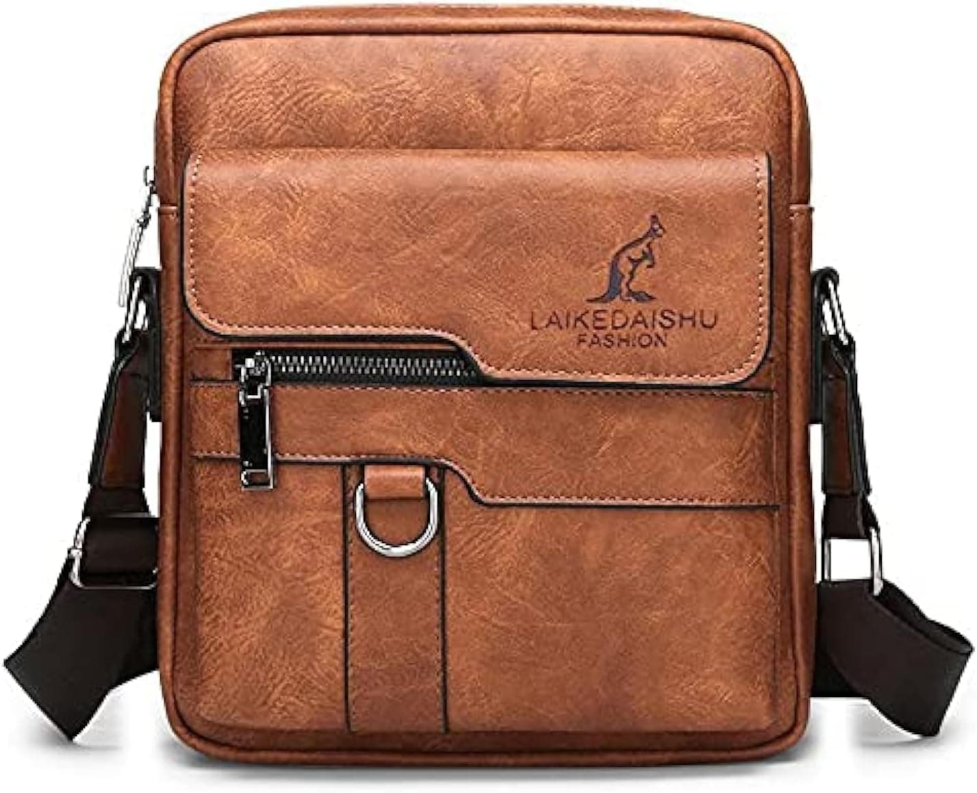 Laikedaishu Leather Crossbody Bag for Men - Havana, 21x17 cm