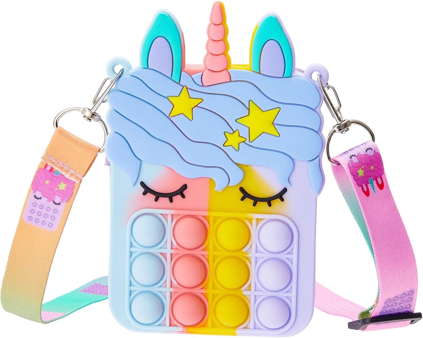 BJHSH Unicorn Pop Purse Shoulder Bag Fidget Toy for Women Girls