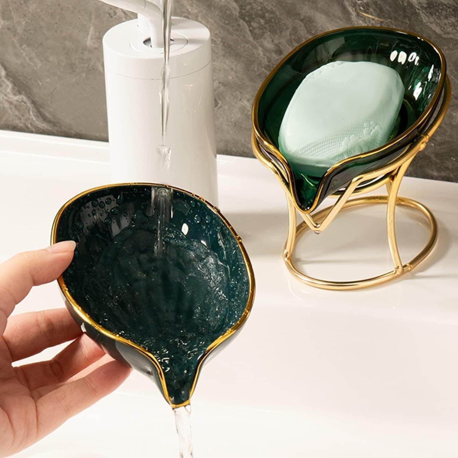 Self Draining Soap Dish for Modern and Sustainable Bathrooms with Advanced Technology for Saving Water Consumption and Environmental Protection