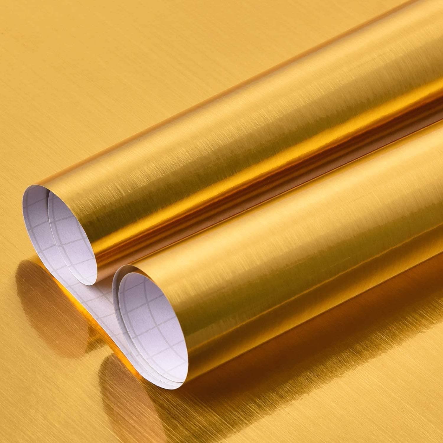 Golden Brushes Self Adhesive Vinyl Wallpaper - Furniture Interior Renovation - 16x48 Inch