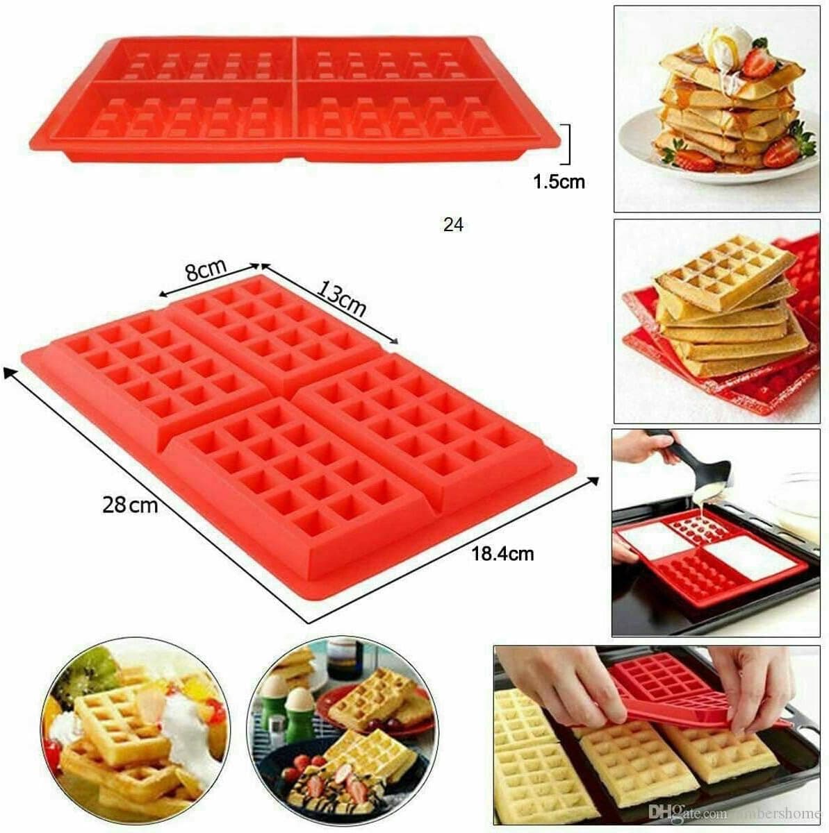 Silicone Waffle Mold for Easy Homemade Waffles, Non-Stick - Generic