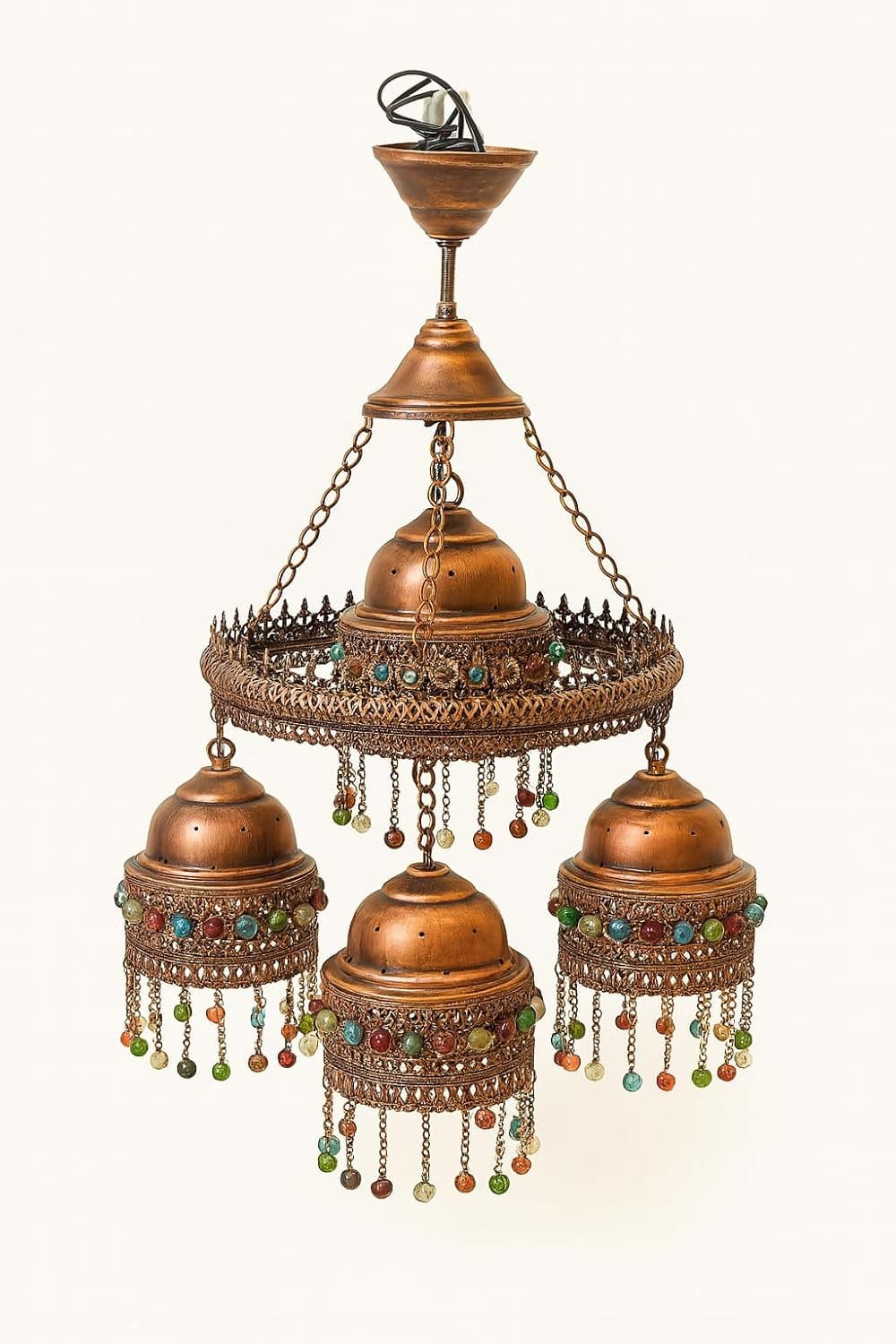 Mushkah Lighting - 4 Light Modular Heritage Copper Chandelier
