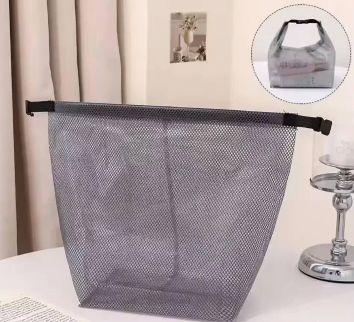 Clear Waterproof Mesh Pouches Organizer for Travel Toiletries, Makeup & Tools